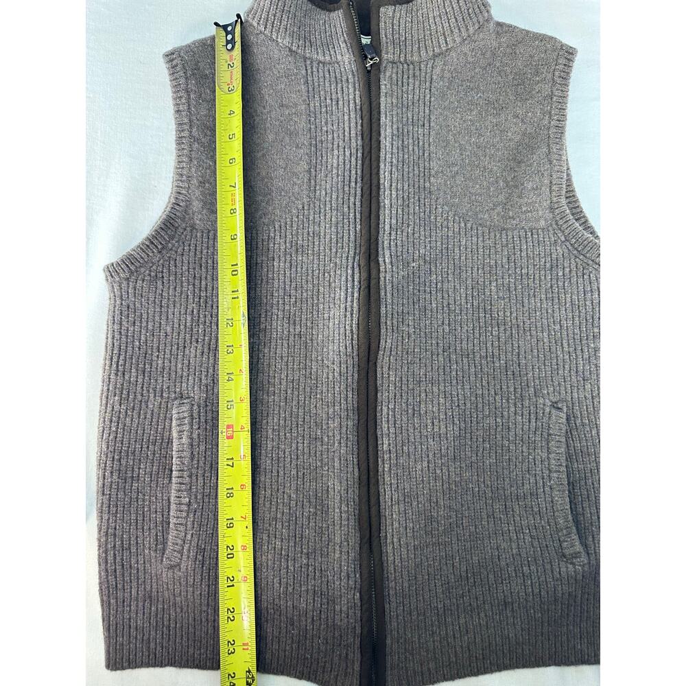 L.L. Bean Men’s sz M* (see desc.) Brown Merino Wool Zip Up Vest Pockets Classic - Picture 9 of 12